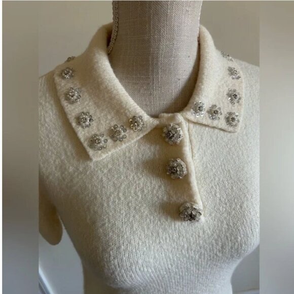 Anthropologie English Factory NWT short sleeve sweater top size XS - Picture 3 of 9